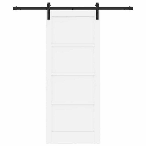 vidaXL Sliding Door White and Black 83 x 202 cm Solid Pine Wood