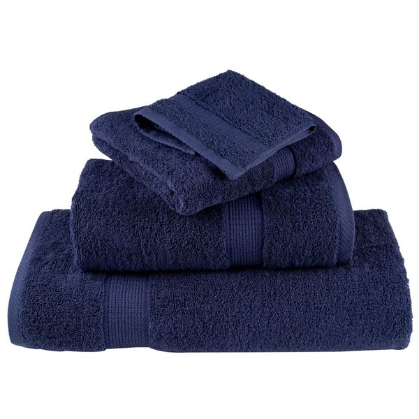 vidaXL 6 Piece Premium Towel Set SOLUND Navy Blue 600 gsm
