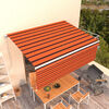 vidaXL Manual Retractable Awning with Blind 4.5x3m Orange&Brown