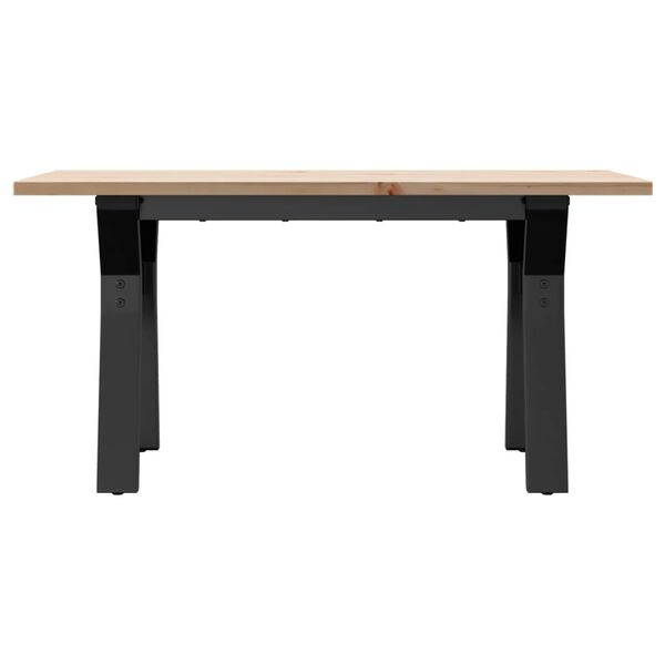 vidaXL Coffee Table Y-Frame 80x50x40 cm Solid Wood Pine and Steel