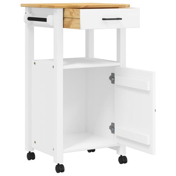 vidaXL Kitchen Trolley MONZA 48x40x88.5 cm Solid Wood Pine