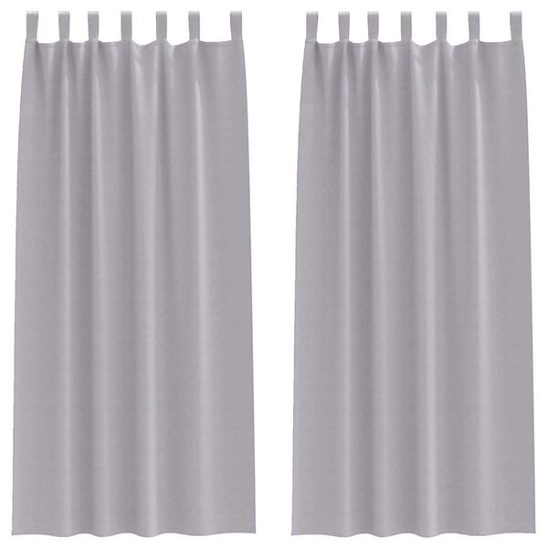 vidaXL Blackout Curtains with Rings 2 pcs Metal Grey 260 x 140 cm