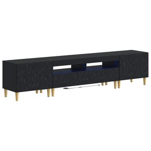 vidaXL 3 Piece LED TV Cabinet DELFT Black Engineered Wood