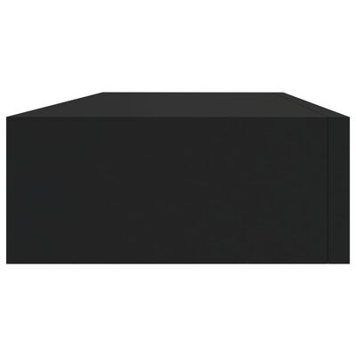 vidaXL Wall-mounted Drawer Shelf Black 60x23.5x10cm MDF