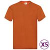 Fruit of the Loom Original T-shirts 5 pcs Orange L Cotton