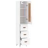 vidaXL Highboard High Gloss White 34.5x34x180 cm Engineered Wood