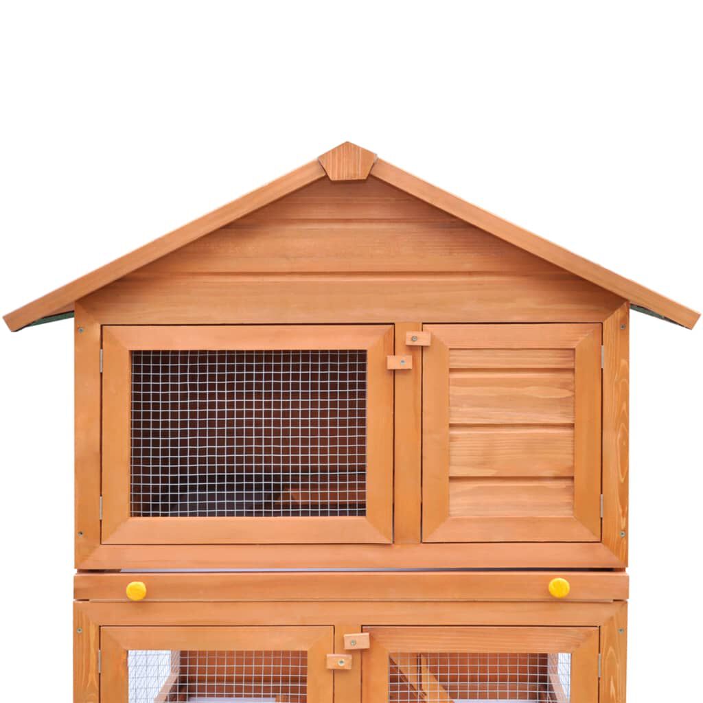 vidaXL Outdoor Rabbit Hutch Small Animal House Pet Cage 3 Layers