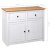 vidaXL Sideboard White 93x40x80 cm Solid Pinewood Panama Range