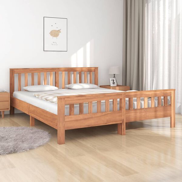vidaXL Bed Frame without Mattress Solid Teak Wood 160x200 cm