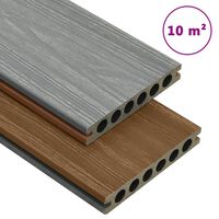 vidaXL WPC Decking Boards with Accessories Brown and Grey 10 m² 2.2 m