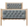 vidaXL Bed Frame with Headboard Light Grey 90 x 200 cm Solid Pine Wood