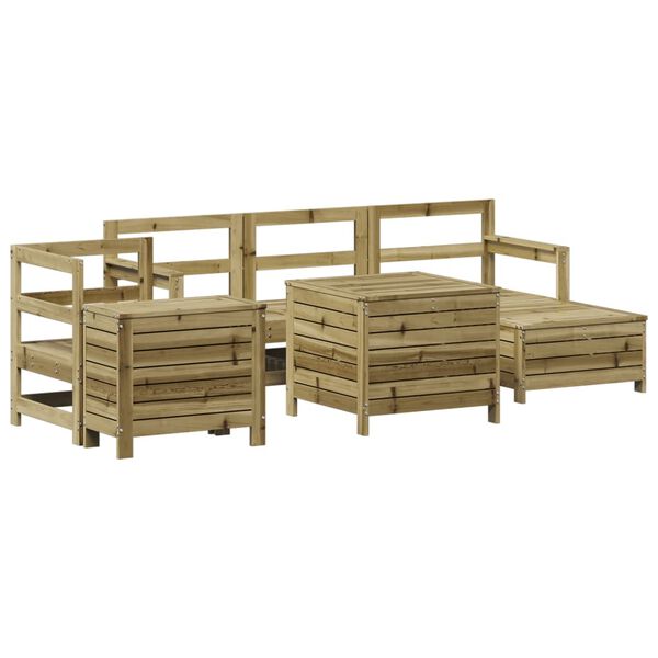 vidaXL 7 Piece Garden Sofa Set Impregnated Wood Pine