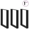 vidaXL Dining Table Legs U-Shaped 3 pcs Black 70x(72-73) cm Steel