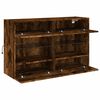 vidaXL TV Wall Cabinet with LED Lights Smoked Oak 98.5x30x60.5 cm