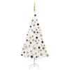 vidaXL Artificial Pre-lit Christmas Tree with Ball Set White 120 cm PVC