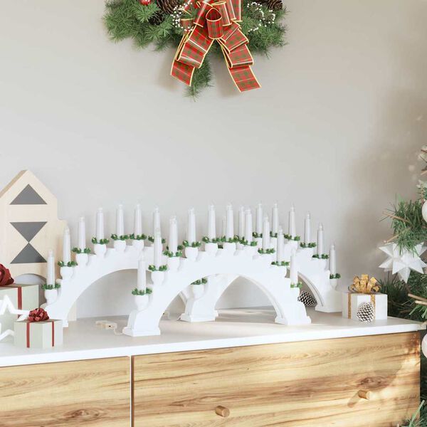 vidaXL Christmas Candle Arch with 10 LED Candles 3 pcs White