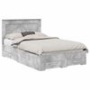 vidaXL Bed Frame Concrete Grey 135 x 190 cm Engineered Wood