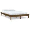 vidaXL Bed Frame without Mattress Honey Brown Double Solid Wood
