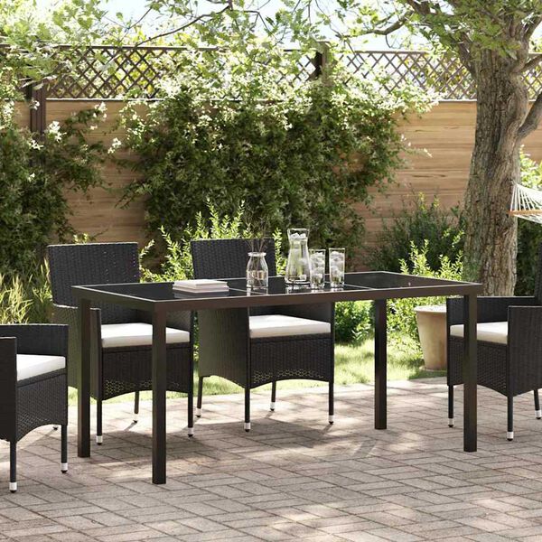 vidaXL Garden Table Black 160 x 80 x 73 cm Solid Teak wood