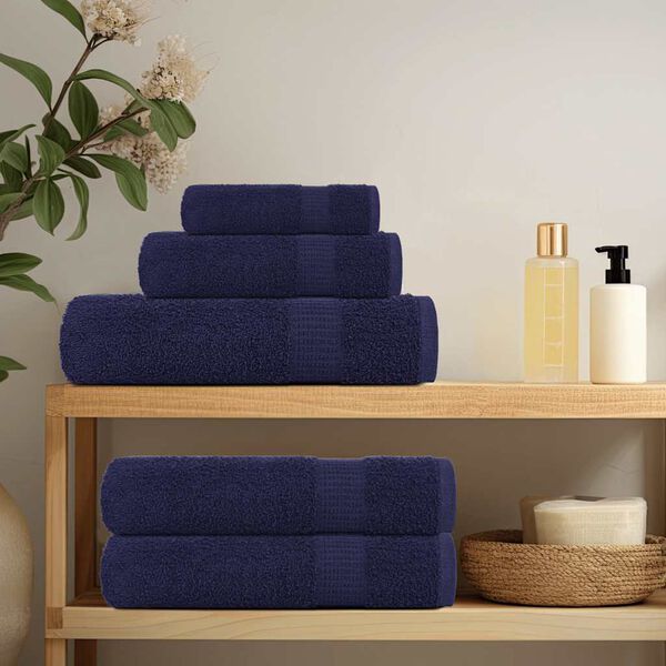vidaXL Wash Towels 2 pcs "FROGN" Navy Blue 30x30 cm 100% Cotton