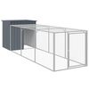 vidaXL Chicken Cage with Run Anthracite 110x405x110 cm Galvanised Steel