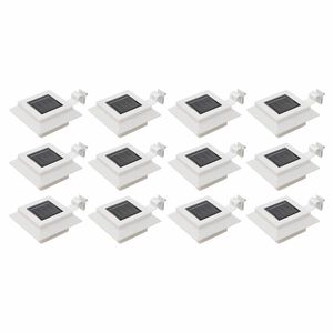 vidaXL Outdoor Solar Lamps 12 pcs LED Square 12 cm White