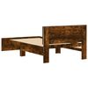 vidaXL Bed Frame without Mattress with LED Lights Smoked Oak 100x200 cm