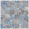 vidaXL Mosaic Tiles 22 pcs Grey and Blue 30x30 cm Glass