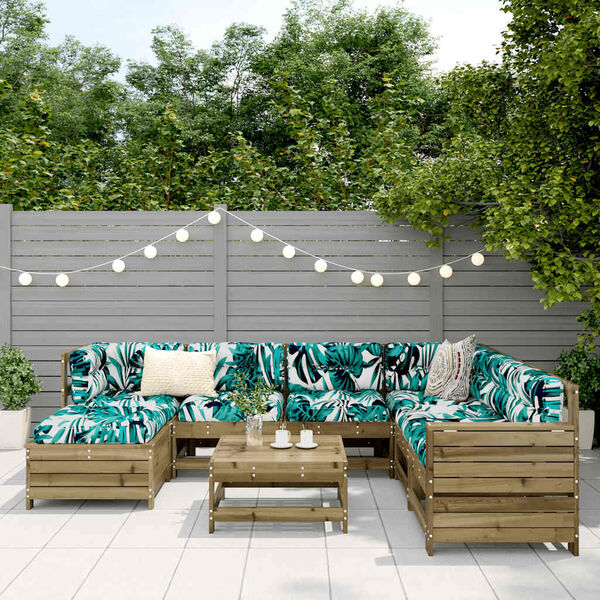 vidaXL 8 Piece Garden Sofa Set Impregnated Wood Pine