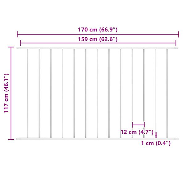 vidaXL Fence Panel Woerden Powder-coated Steel 1.7x1.17 m White