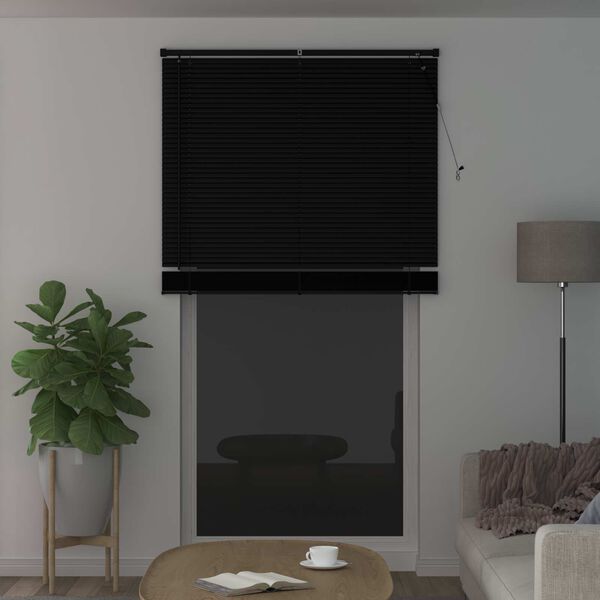vidaXL Venetian Blind Manual Adjustable Black 213 x 110 cm PVC