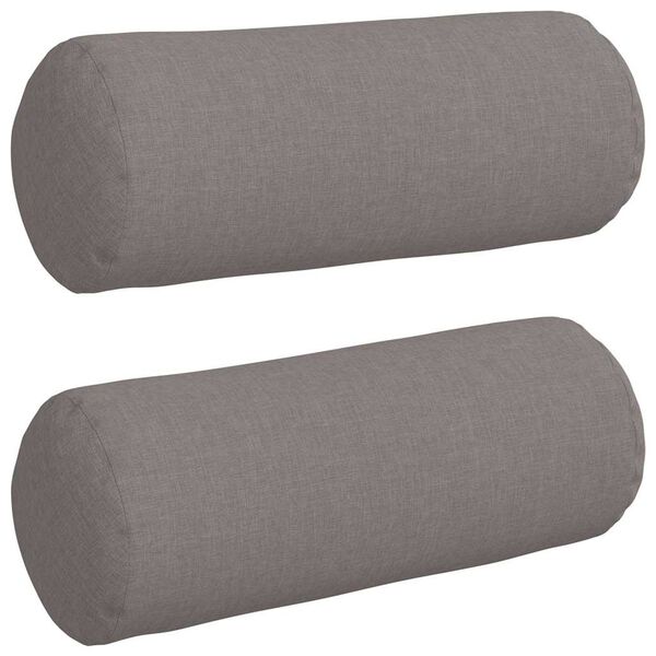 vidaXL Bolster Pillows 2 pcs Taupe &Oslash; 15 x 40 cm Fabric