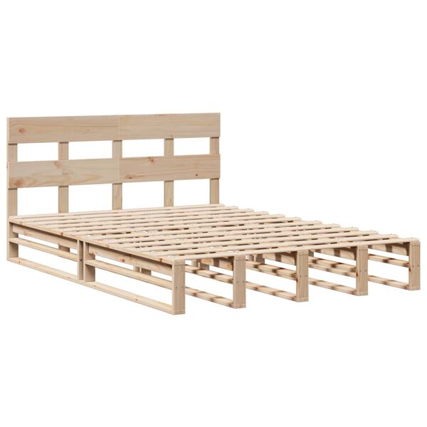 vidaXL Bed Frame without Mattress 150x200 cm King Size Solid Wood Pine