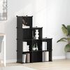 vidaXL Storage Cube Organiser with 9 Cubes Black PP