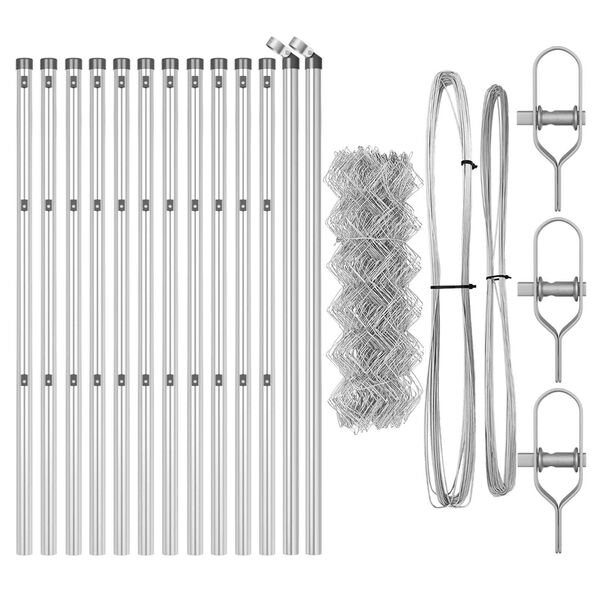 vidaXL Fence Post Silver 25 x 0.6 m (40 x 40 mm mesh) Steel