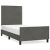 vidaXL Bed Frame without Mattress Dark Grey 90x190 cm Velvet