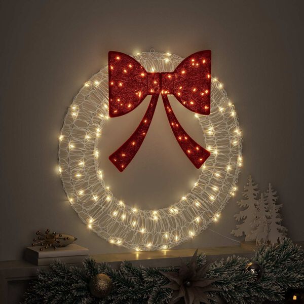 vidaXL Wreath with 60 LEDs Warm white 76 x 8.5 x 76 cm Acrylic