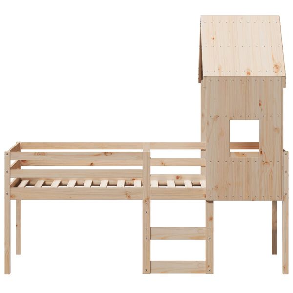 vidaXL High Sleeper Bed without Mattress 80x200 cm Solid Wood Pine