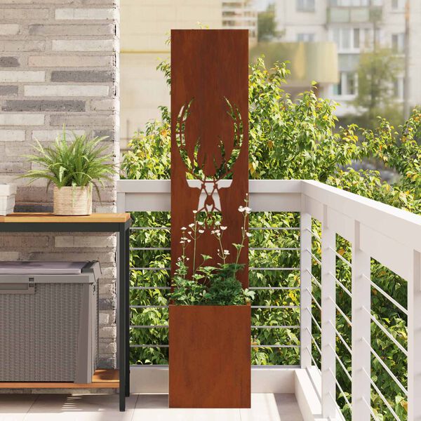 vidaXL Garden Privacy Screen Rusty 32 x 140 cm Weathering steel
