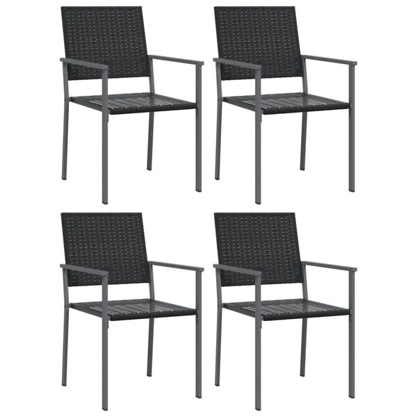 vidaXL 5 Piece Garden Dining Set Poly Rattan and Steel