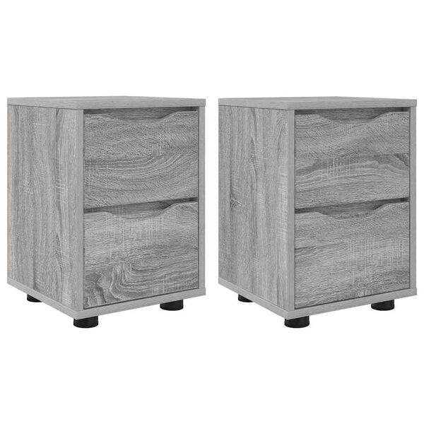 vidaXL Bedside Tables with Drawer 2 pcs Grey Sonoma 30.5 x 30 x 43 cm