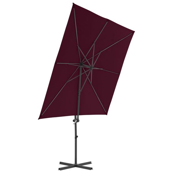 vidaXL Cantilever Garden Parasol with Steel Pole Bordeaux Red 250x250 cm