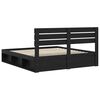 vidaXL Bed Frame with Headboard Black 200 x 200 cm Solid Pine Wood