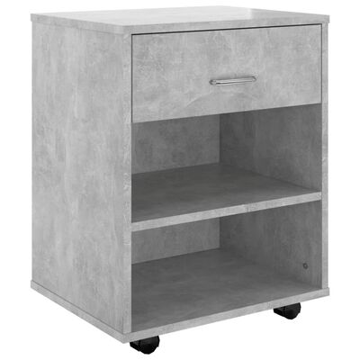 vidaXL Rolling Cabinet Concrete Grey 46x36x59 cm Engineered Wood