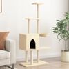 vidaXL Cat Tree with Sisal Scratching Posts Cream 145 cm