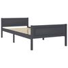 vidaXL Bed Frame without Mattress Dark Grey Solid Wood Pine 100x200 cm (322125+321990)