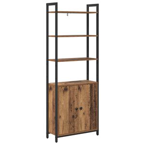 vidaXL Book Cabinet 6-Tier 60 x 24 x 161 cm Engineered Wood Old Wood