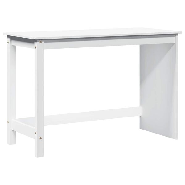 vidaXL Desk White 112 x 50 x 75 cm Solid Pine Wood