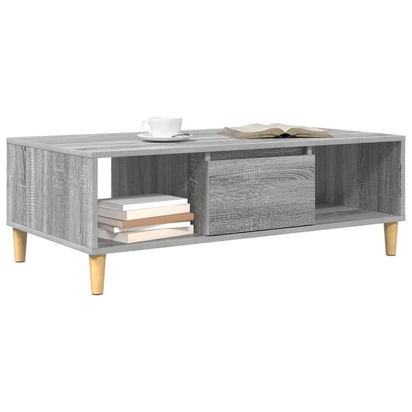vidaXL Coffee Table Grey Sonoma 102 x 55 x 35 cm Engineered Wood