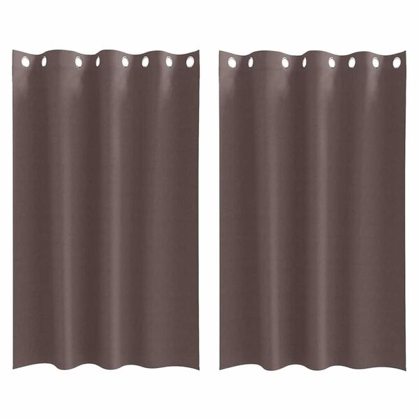 vidaXL Blackout Curtains with Rings 2 pcs Dark Brown 175 x 140 cm